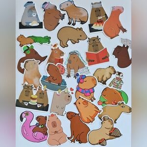 Capybara stickers,  Journaling, stationary, 25pc